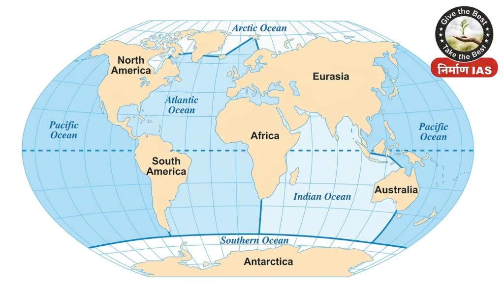 nirman ias New NCERT Notes Class 6 Social Science (Geography) Chapter 2: महासागर और महाद्वीप(Oceans and Continent)। हिंदी नोट्स PDF